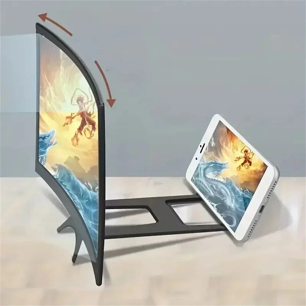 New 12 Inch Mobile Phone Screen Amplifier HD Phone Holder Screen Amplifier Portable Foldable Curved Enlarged Screen Magnifiers