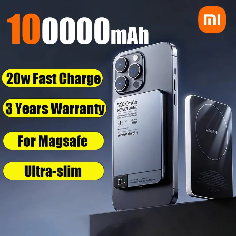 Xiaomi 10000mAh External BatteryMagnetic Wireless PowerBank PD22.5W Digital Display Fast Charging  For Magsafe For iPhone Samsun